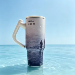 :Selah 来吧,带有马太福音14:22-33的杯子,40盎司不锈钢杯,供每日灵修使用