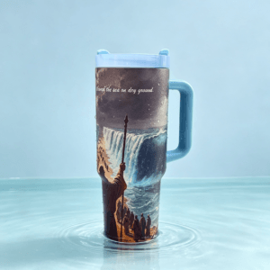 Selah Path tumbler inspired by Exodus 14:21-22, 40oz Christian gift cup