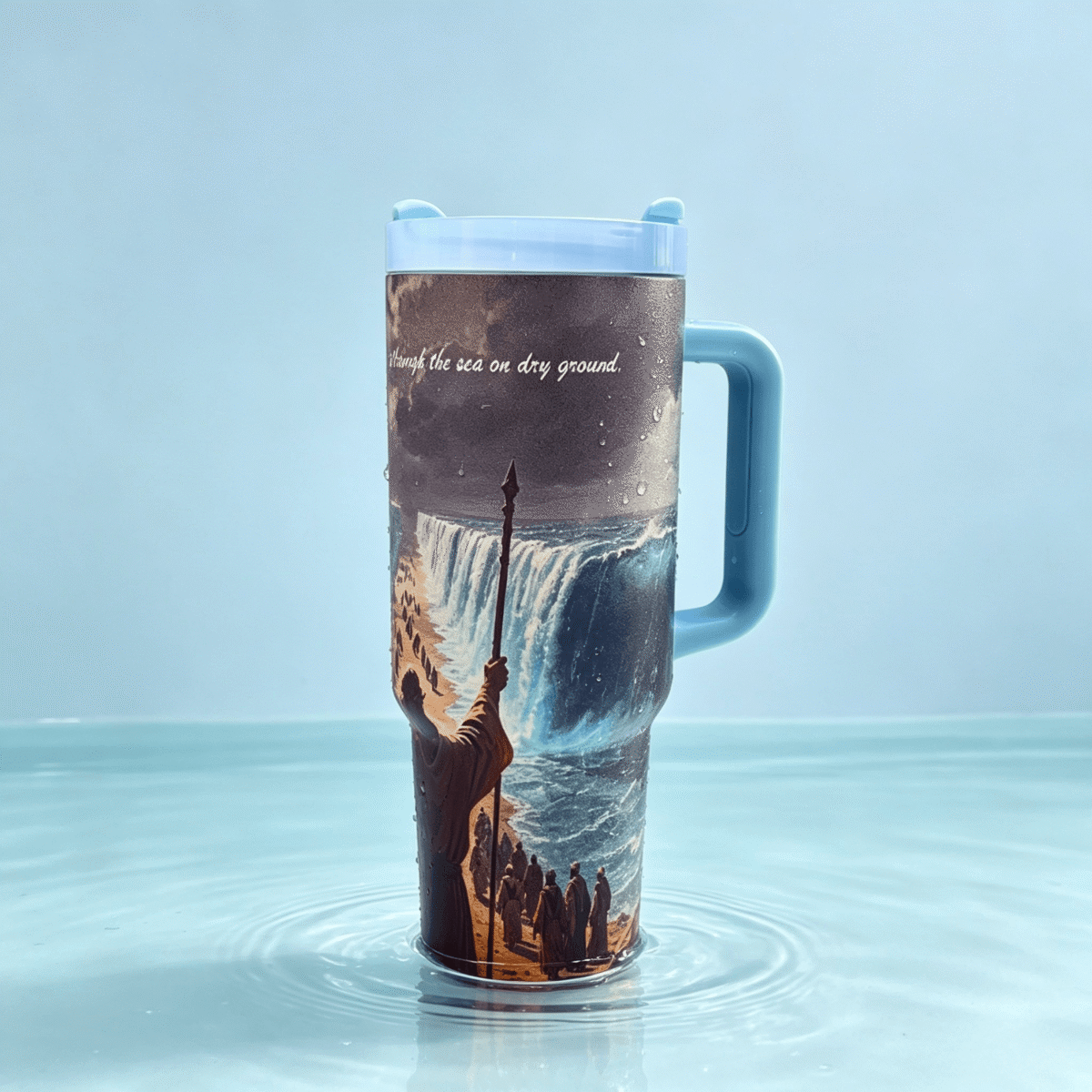Selah Path tumbler inspired by Exodus 14:21-22, 40oz Christian gift cup