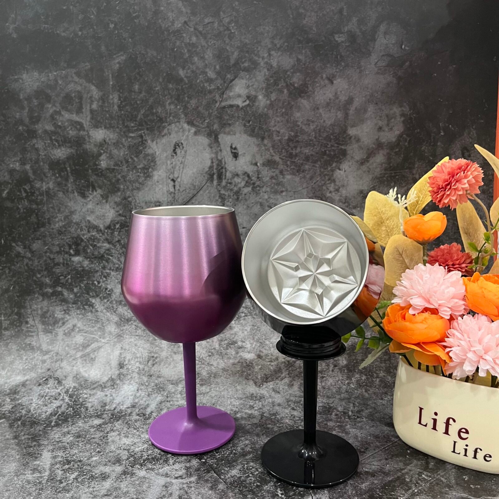 Selah 14oz Stainless Steel Goblet with Detachable Base