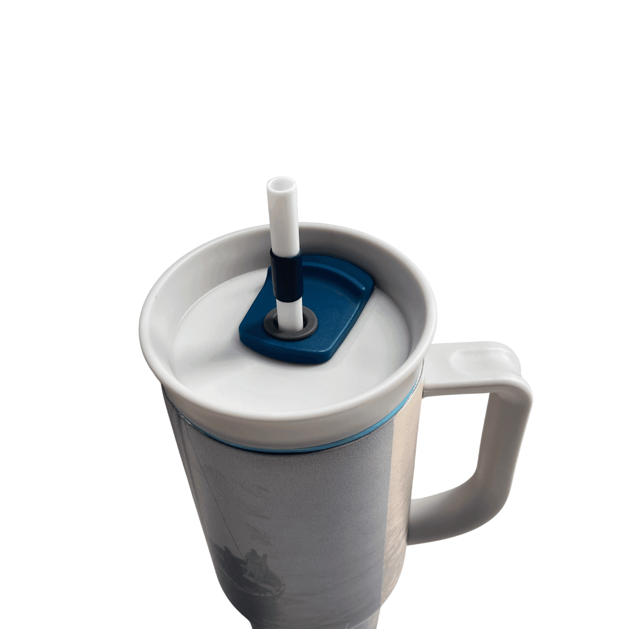 Walking on Water 40 oz Handle Tumbler with Two Lids - Image 3