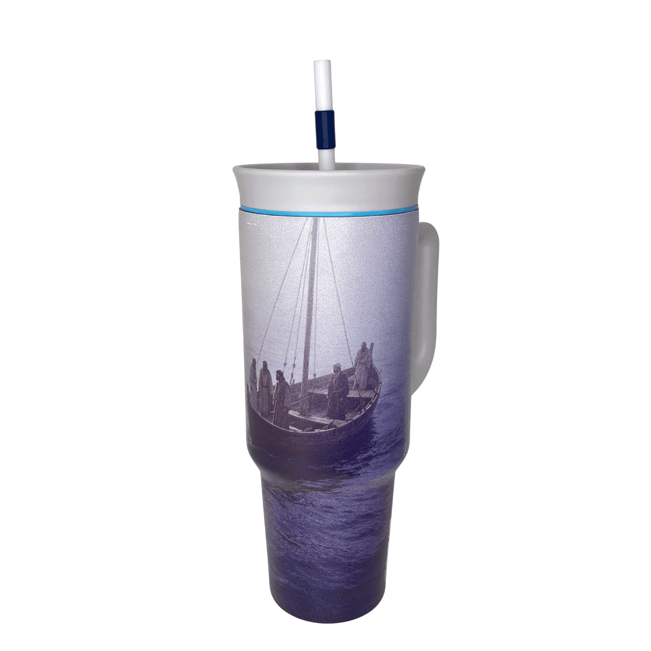 Walking on Water 40 oz Handle Tumbler with Two Lids