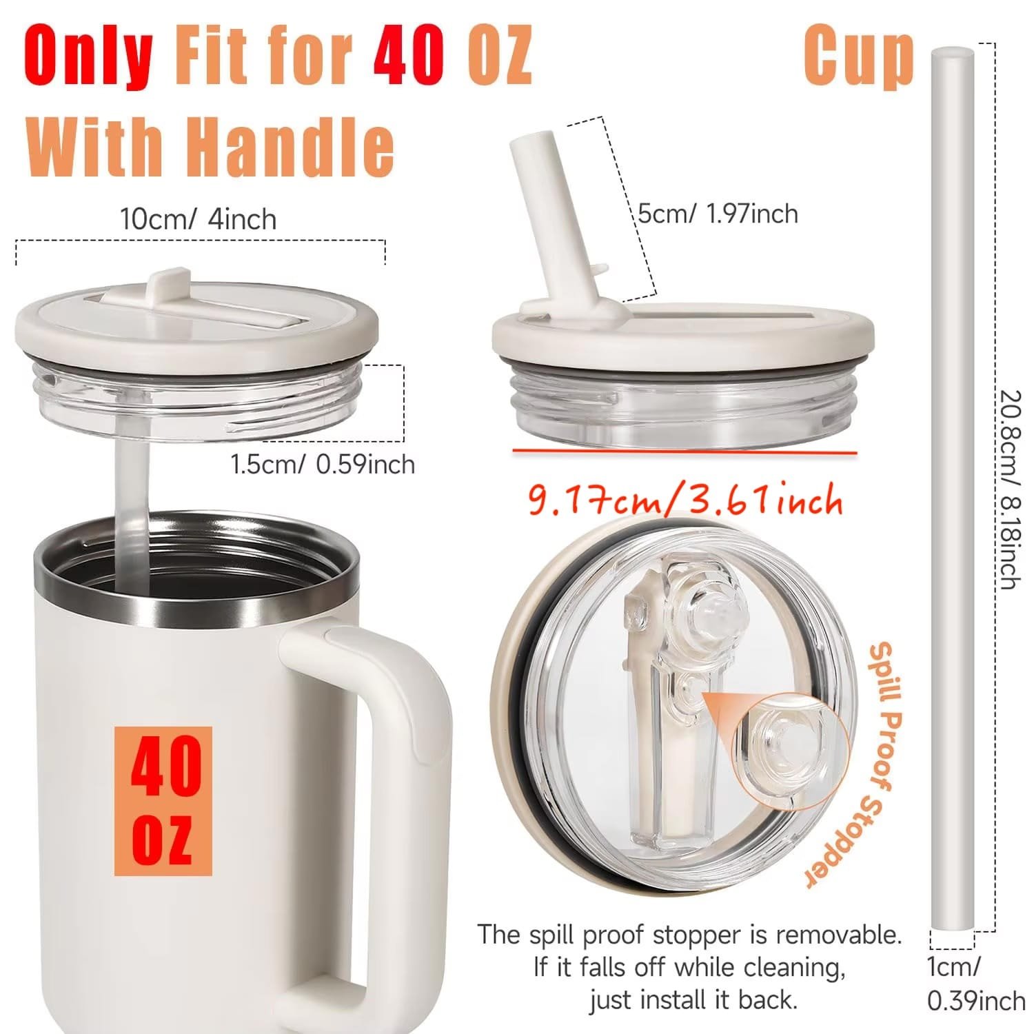 Walking on Water 40 oz Handle Tumbler with Two Lids - Image 5